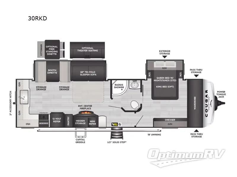 2024 Keystone Cougar Half-Ton 30RKD Floorplan Photo