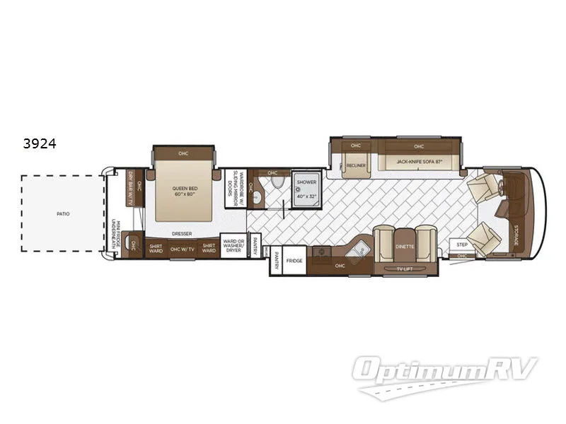 2018 Newmar Canyon Star 3924 RV Floorplan Photo