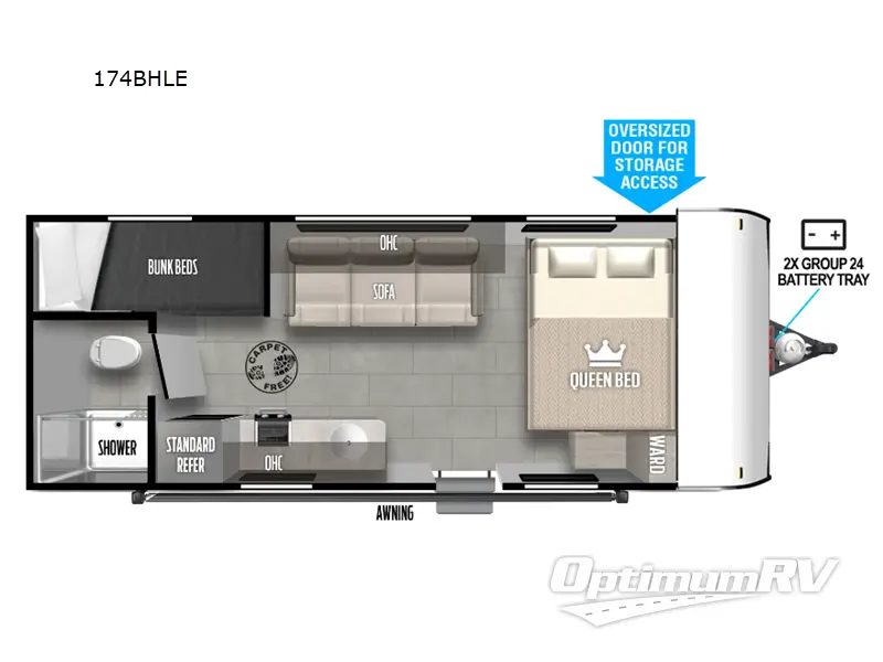2024 Forest River Wildwood FSX 174BHLE Floorplan Photo