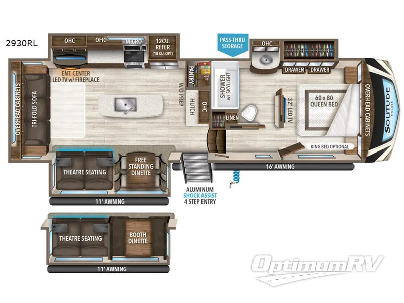 2019 Grand Design Solitude S-Class 2930RL RV Floorplan Photo
