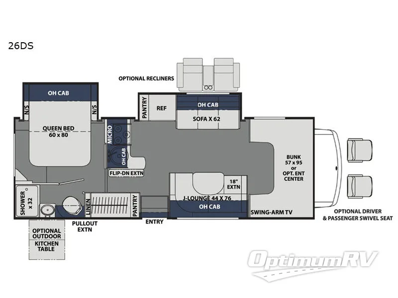 2019 Coachmen Freelander 26DS Chevy 4500 Floorplan Photo
