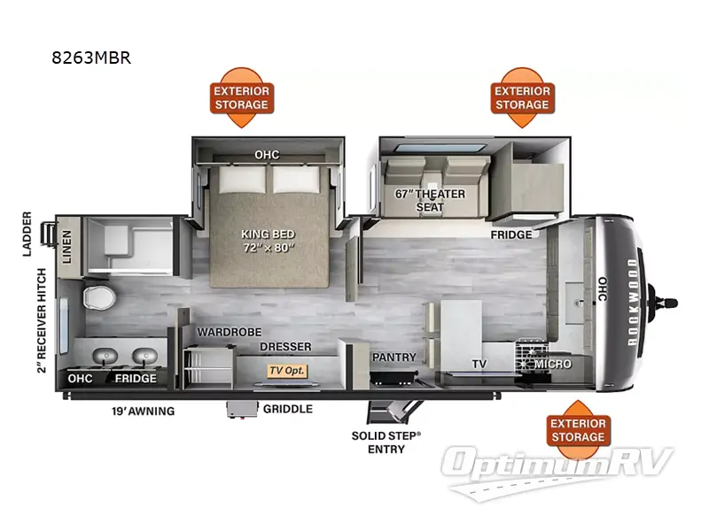 2023 Forest River Rockwood Signature 8263MBR RV Floorplan Photo