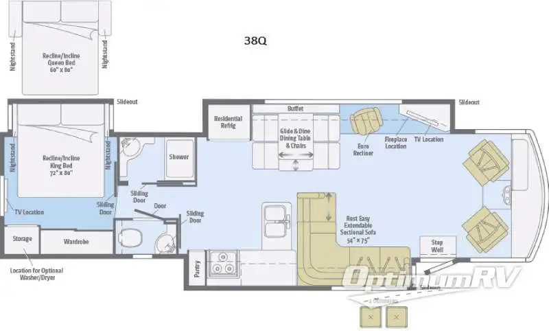 2016 Itasca Suncruiser 38Q RV Floorplan Photo
