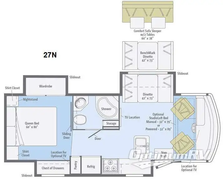 2015 Winnebago Vista 27N RV Floorplan Photo