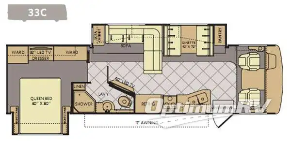 2014 Fleetwood Bounder 33C RV Floorplan Photo