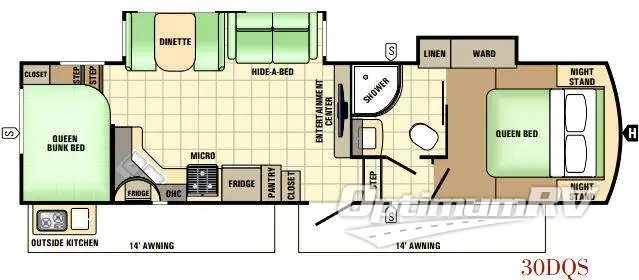 2017 Starcraft Solstice Super Lite 30DQS Floorplan Photo