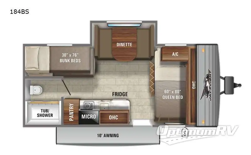 2021 Jayco Jay Flight SLX 7 184BS RV Floorplan Photo