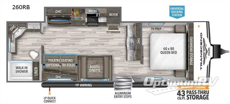 2020 Grand Design Transcend Xplor 260RB RV Floorplan Photo