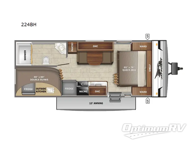 2022 Jayco Jay Flight SLX 224BH RV Floorplan Photo