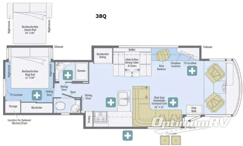 2016 Winnebago Adventurer 38Q RV Floorplan Photo