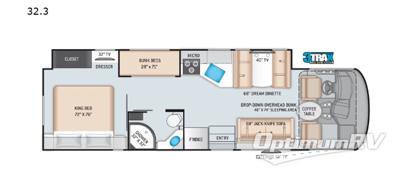 2020 Thor ACE 32.3 RV Floorplan Photo