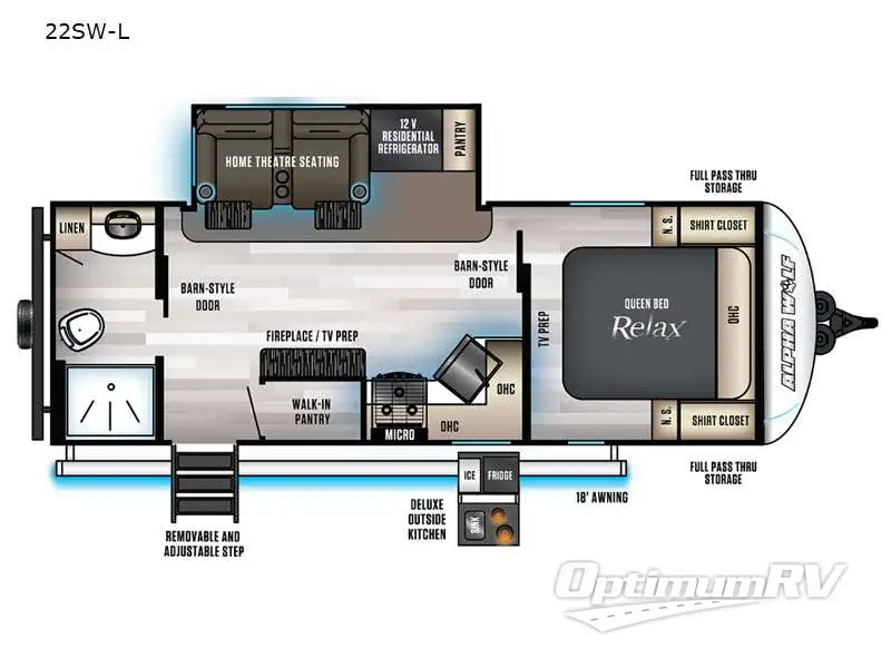 2021 Forest River Cherokee Alpha Wolf 22SWL Floorplan Photo