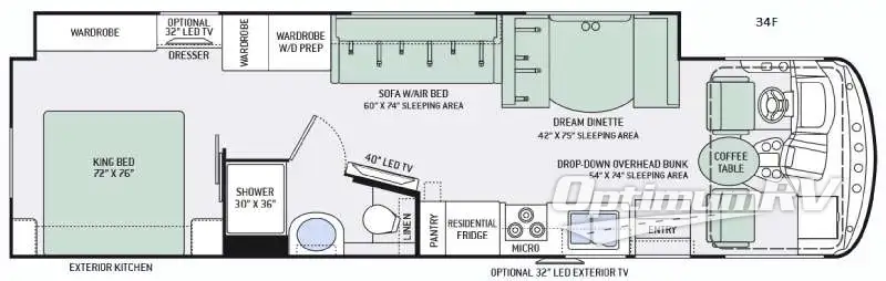 2016 Thor Windsport 34F RV Floorplan Photo