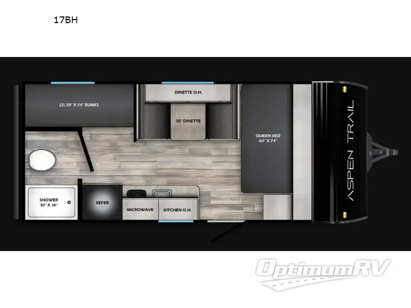 2026 Dutchmen Aspen Trail Mini 17BH RV Floorplan Photo