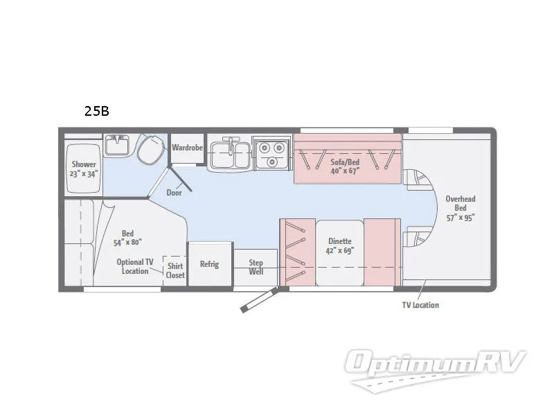 2017 Winnebago Spirit 25B RV Floorplan Photo