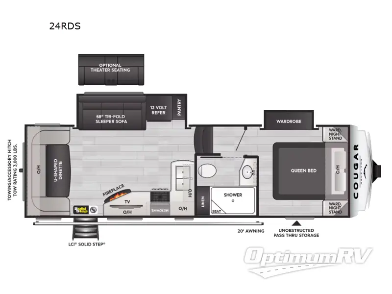 2025 Keystone Cougar Half-Ton 24RDS Floorplan Photo