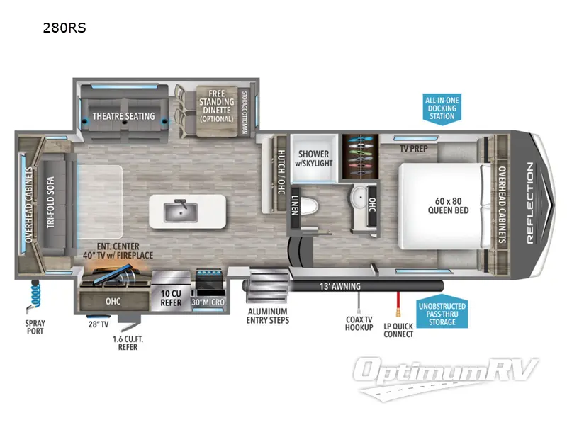 2023 Grand Design Reflection 150 Series 280RS RV Floorplan Photo