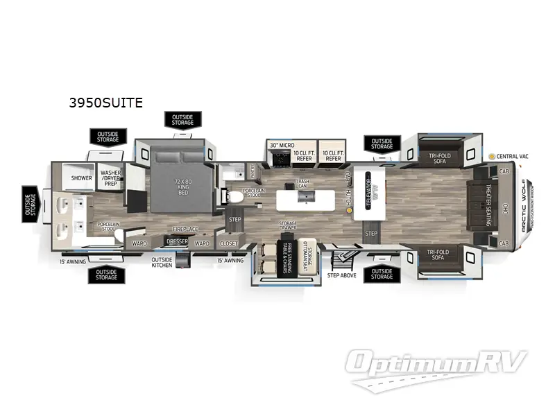 2027 Forest River Cherokee Arctic Wolf 3950SUITE Floorplan Photo
