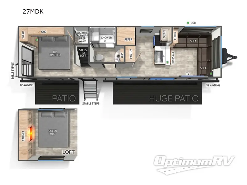 2026 Forest River Cherokee Timberwolf 27MDK Floorplan Photo