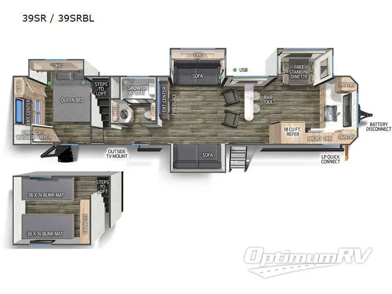 2023 Forest River Timberwolf 39SR Floorplan Photo