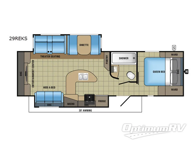 2017 Jayco White Hawk 29REKS Floorplan Photo