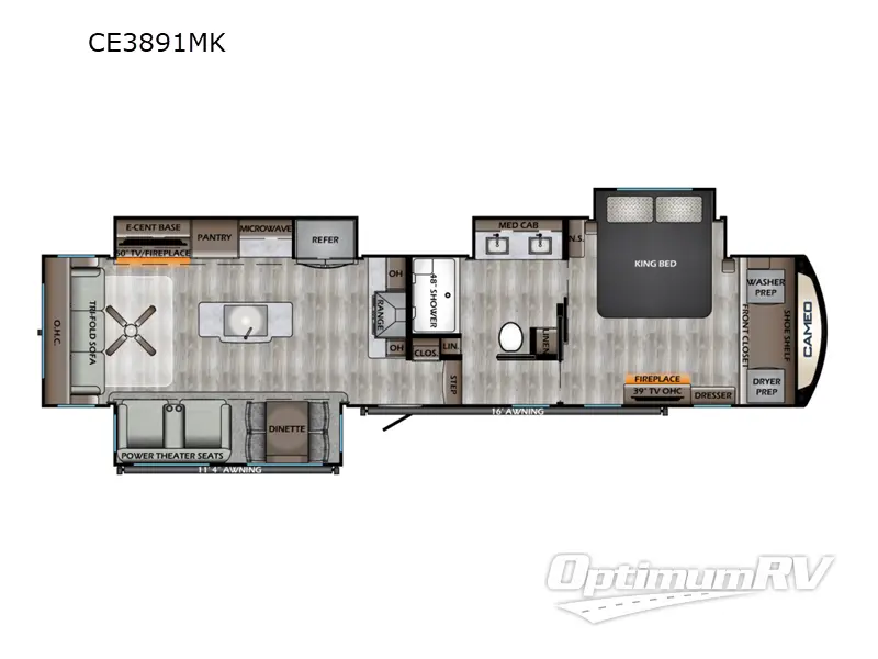 2021 CrossRoads Cameo CE3891MK RV Floorplan Photo