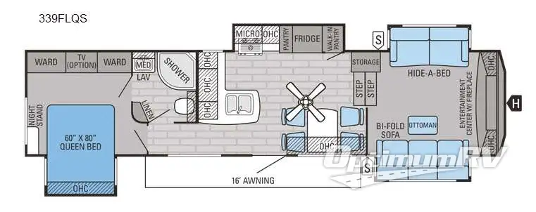 2016 Jayco Eagle 339FLQS Floorplan Photo