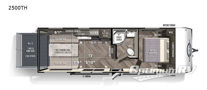 2020 Forest River Ozark 2500TH Floorplan Photo