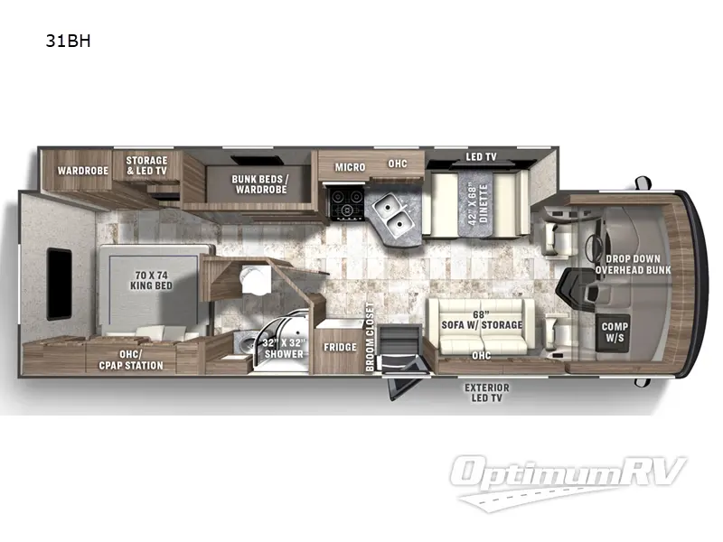 2022 Coachmen Pursuit 31BH Floorplan Photo