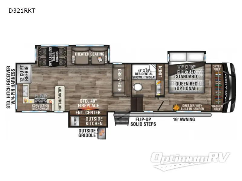 2021 KZ Durango D321RKT RV Floorplan Photo
