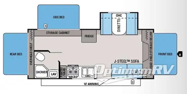 2014 Jayco Jay Feather Ultra Lite X23F RV Floorplan Photo