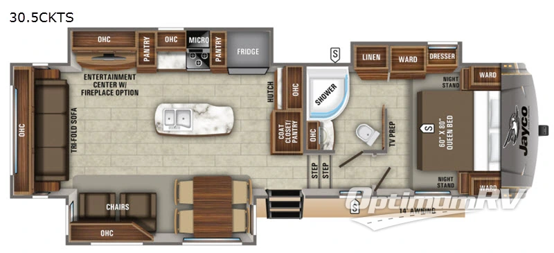 2020 Jayco Eagle HT 30.5CKTS Floorplan Photo