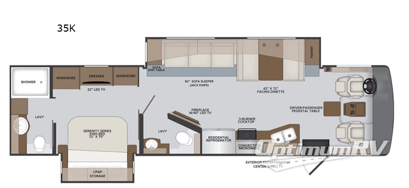 2021 Holiday Rambler Vacationer 35K RV Floorplan Photo
