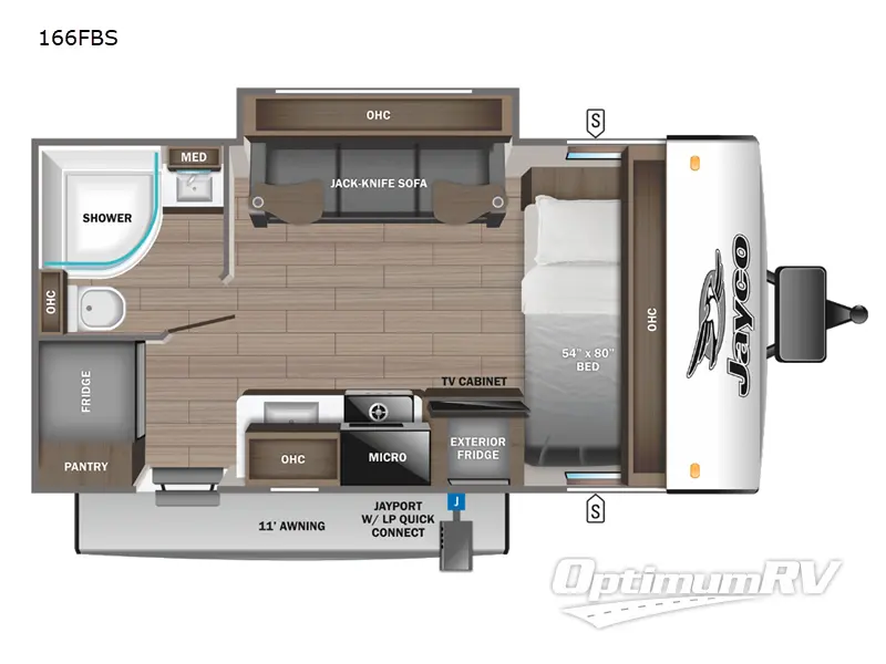 2023 Jayco Jay Feather Micro 166FBS RV Floorplan Photo