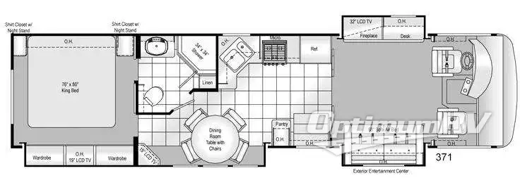 2009 Damon CHALLENGER 371 RV Floorplan Photo