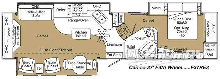 2009 Carriage Cameo F37RE3 Floorplan Photo