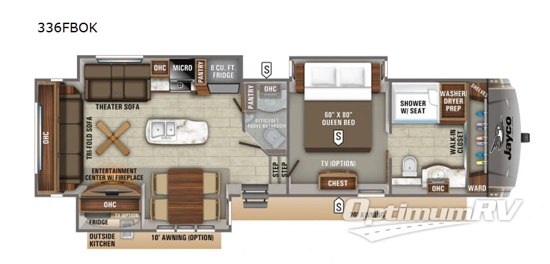 2019 Jayco Eagle 336FBOK Floorplan Photo