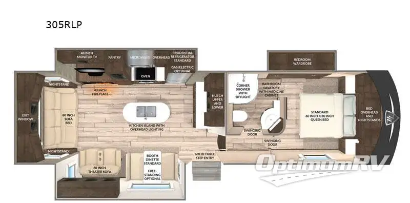 2021 VanLeigh Pinecrest 305RLP Floorplan Photo