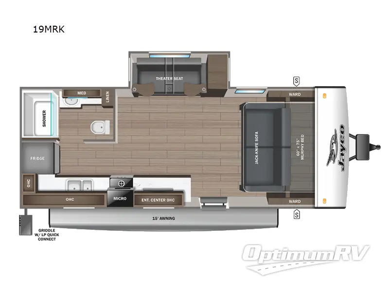 2024 Jayco Jay Feather 19MRK RV Floorplan Photo