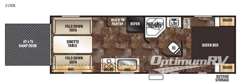 2016 Forest River Cherokee Grey Wolf 22RR RV Floorplan Photo