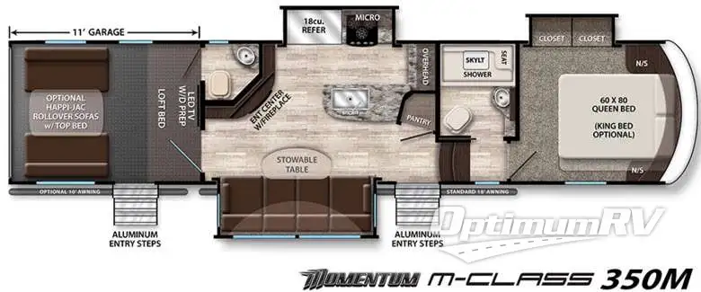 2016 Grand Design Momentum M-Class 350M Floorplan Photo