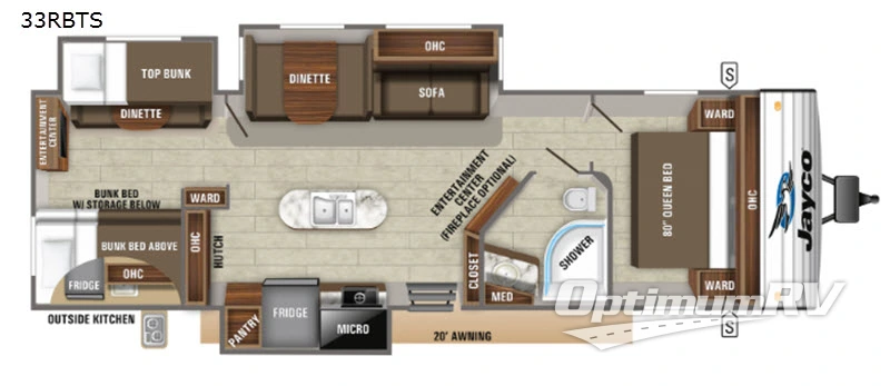 2019 Jayco Jay Flight 33RBTS RV Floorplan Photo