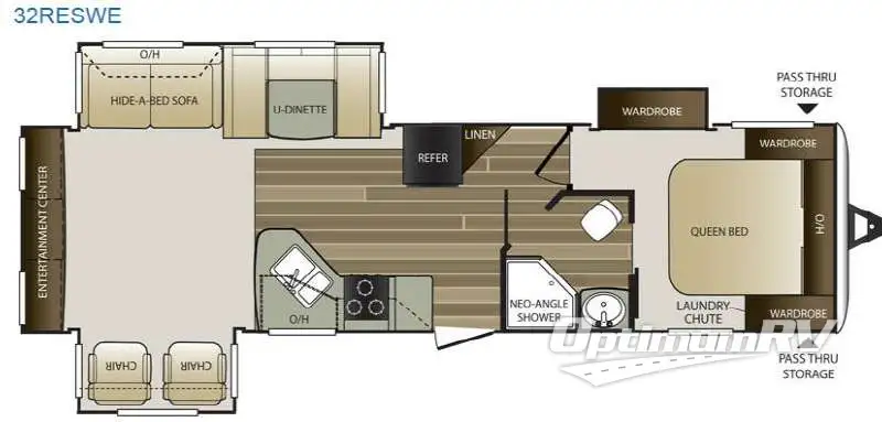2017 Keystone Cougar Half-Ton Series 32RESWE RV Floorplan Photo