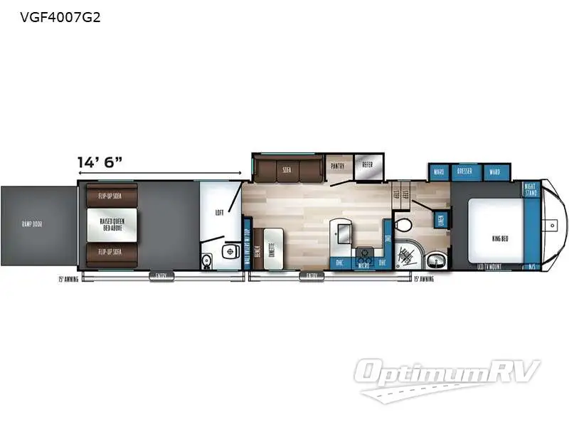 2023 Forest River Vengeance Rogue Armored VGF4007G2 Floorplan Photo