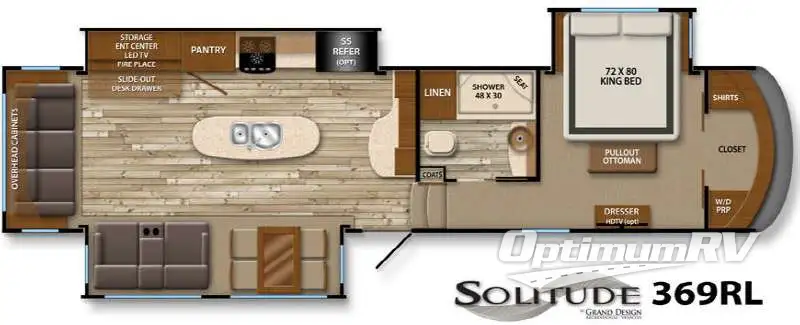 2015 Grand Design Solitude 369RL Floorplan Photo