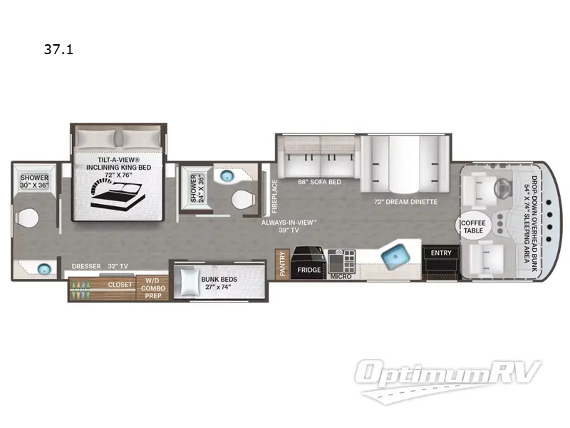 2022 Thor Miramar 37.1 RV Floorplan Photo