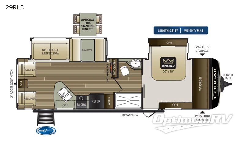 2020 Keystone Cougar Half-Ton 29RLD Floorplan Photo