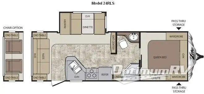 2012 Keystone Cougar X-Lite 24RLS Floorplan Photo