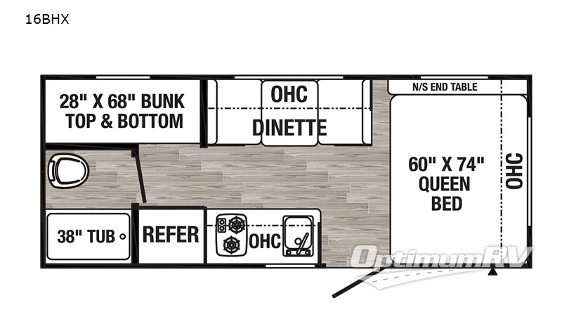 2020 Palomino Puma Ultra Lite 16BHX Floorplan Photo