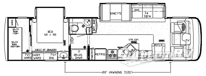 2007 Newmar Kountry Star KSCA 3762 RV Floorplan Photo